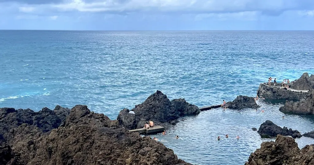 View over the Atlantic ocean from the Cachalote Natural Swimming Pools in Porto Moniz.